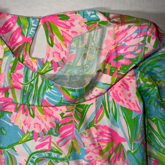 Lilly Pulitzer Pink and Green Floral Top - Picture 2 of 4